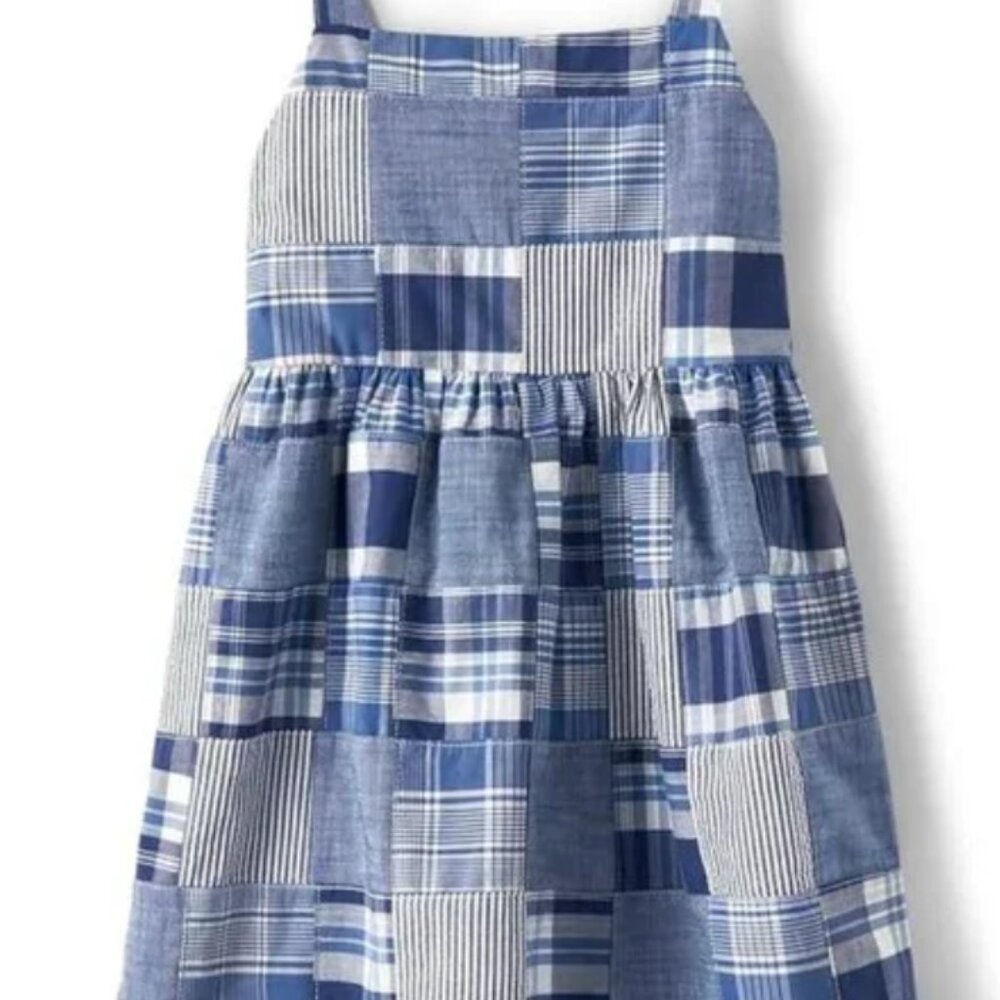 Gymboree Girls' Madras Sleeveless Cotton Poplin Dress